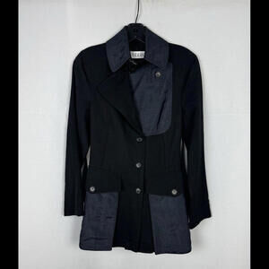 JW Anderson Virgin Wool Nylon Trench Coat Black Size 4 US, 36 EU